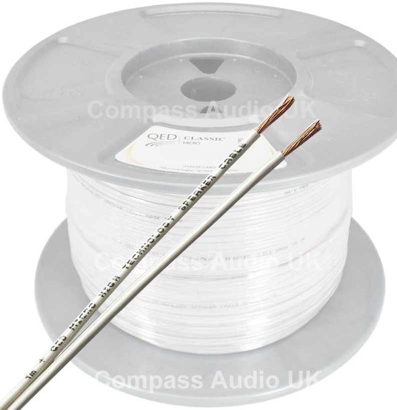 QED Performance MICRO White OFC Copper Speaker Cable Price by Metre Unterminated