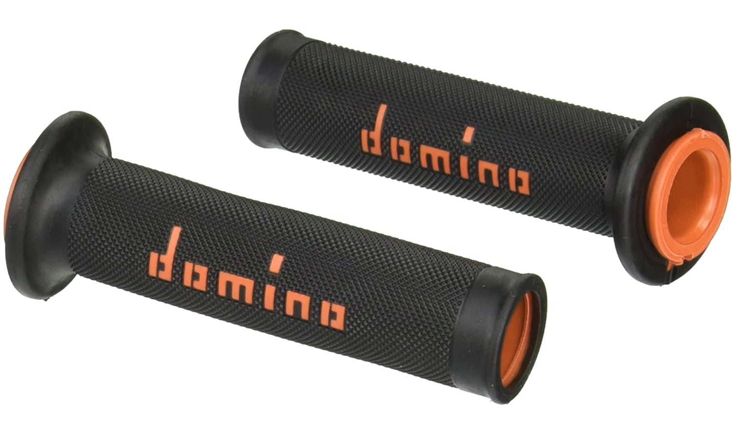 Domino Road Racing Motorcycle Open Ended Grips - Black/Orange