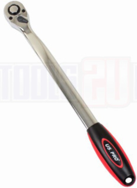 US PRO INDUSTRIAL 1/2"" Dr 72T Tooth Extra Long Curved 380mm Ratchet Handle 4212