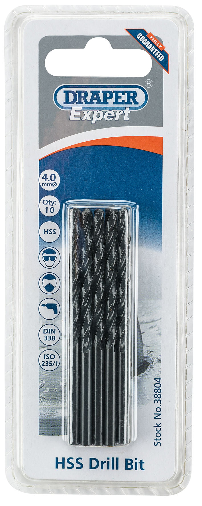 Draper 38804 HSS Drill Bit 40 x 162mm (Pack of 10)