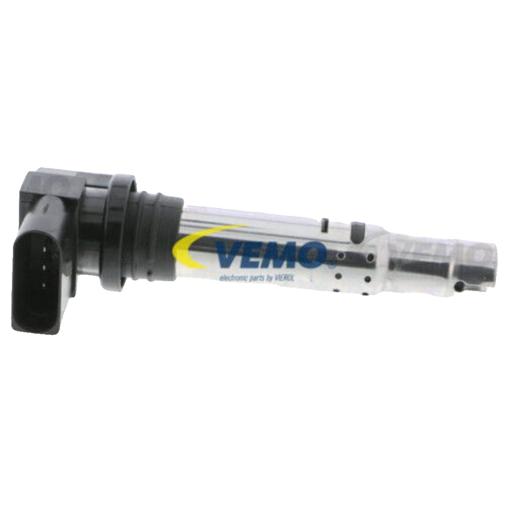 Ignition coil incl. spark plug connector V10-70-0012 VEMO for VW SEAT SKODA AUDI