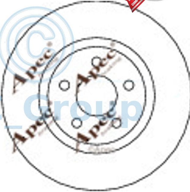 Braking System Brake Disc APEC DSK2096 Front Vented Fits Chrysler PT Cruiser