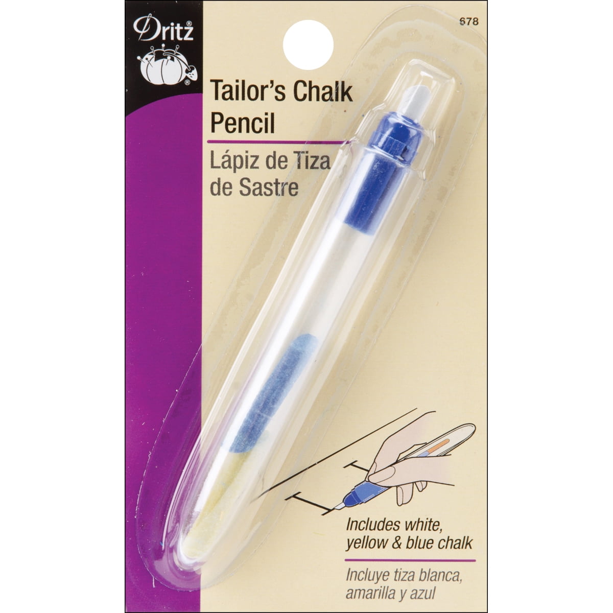 Dritz White/Yellow/Blue Chalk Tailor's Pencil 1 Count (Pack Of 1)