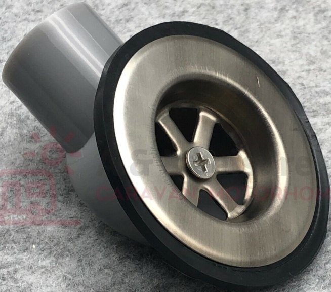 1¾"" (45mm) - 28mm ID Push Fit Grey Angled Sink Waste Fitting 81300