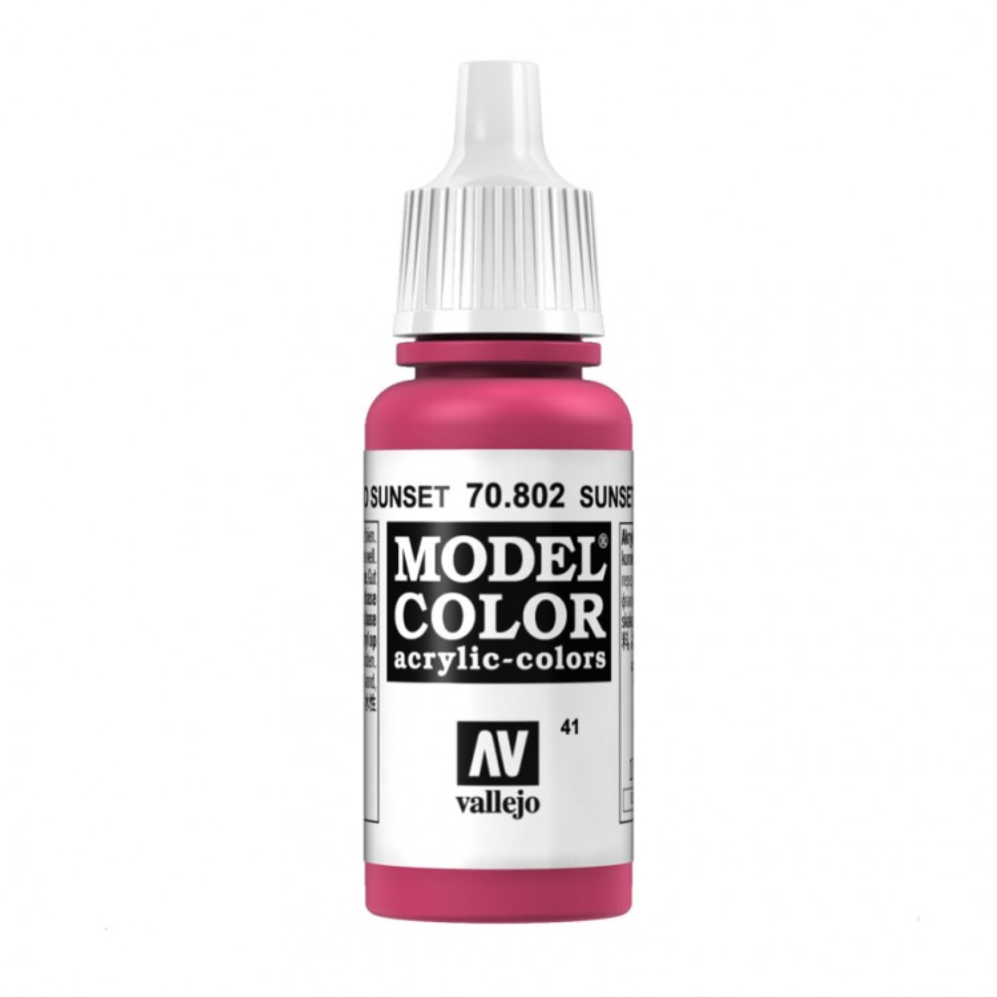Vallejo 802 Model Colour Sunset Red 18ml Paint Dropper Bottle