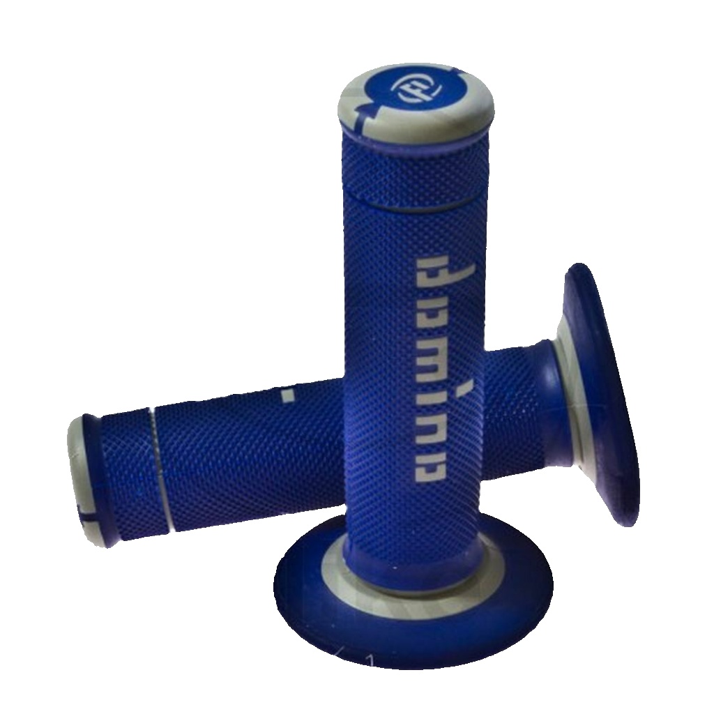 Domino Off Road X-Treme Blue-Gray Closed Grips D 22 Mm L 118 Mm For Motorcycle