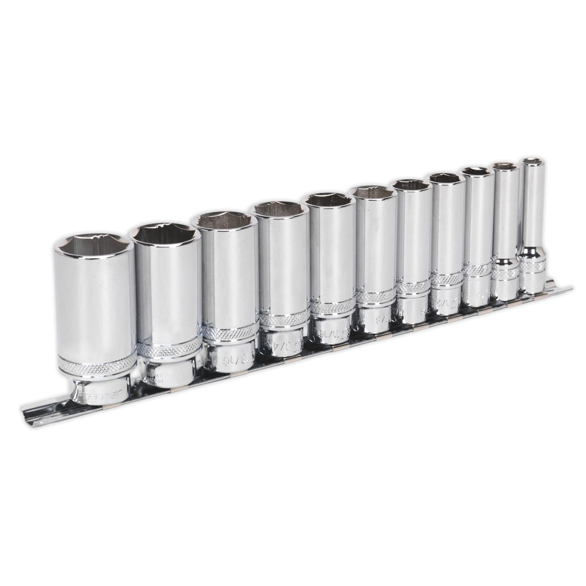Sealey AK2743 Premier Imperial Deep Lock-On™ Socket Set 3/8""Sq Drive 11pc