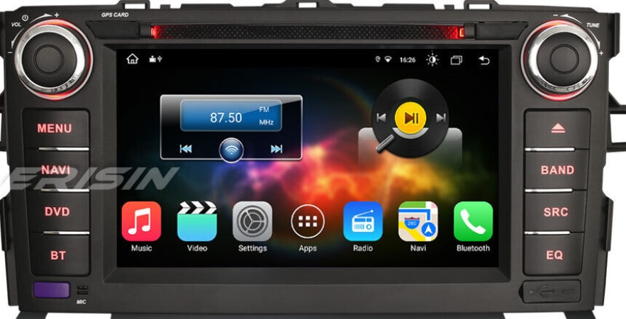 8-Core DAB+Android 14 Car Stereo Sat Nav CarPlay DSP DVR DVD BT for Toyota Auris