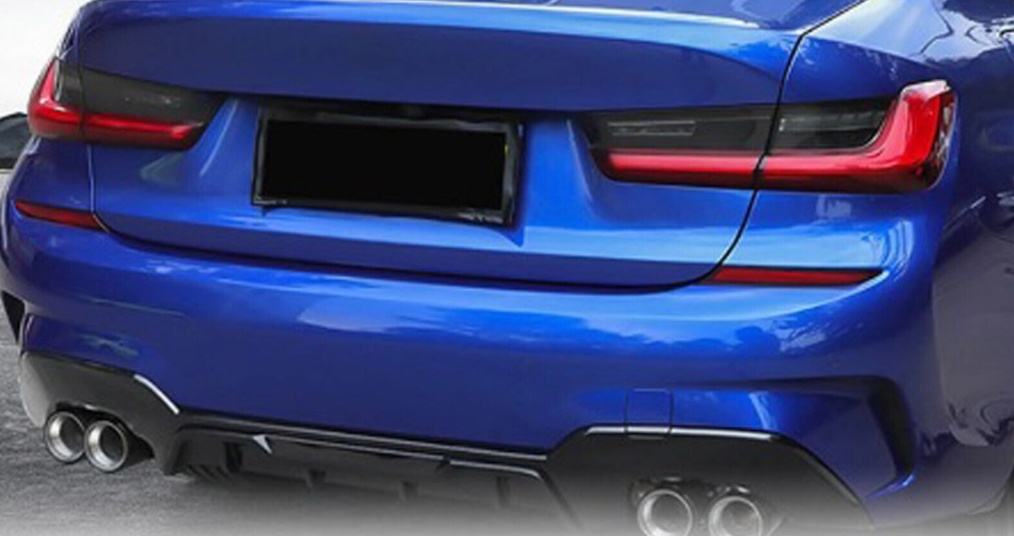 Rear Bumper Diffuser Gloss Black & Carbon Look Fits BMW G20 G21 - Image 3