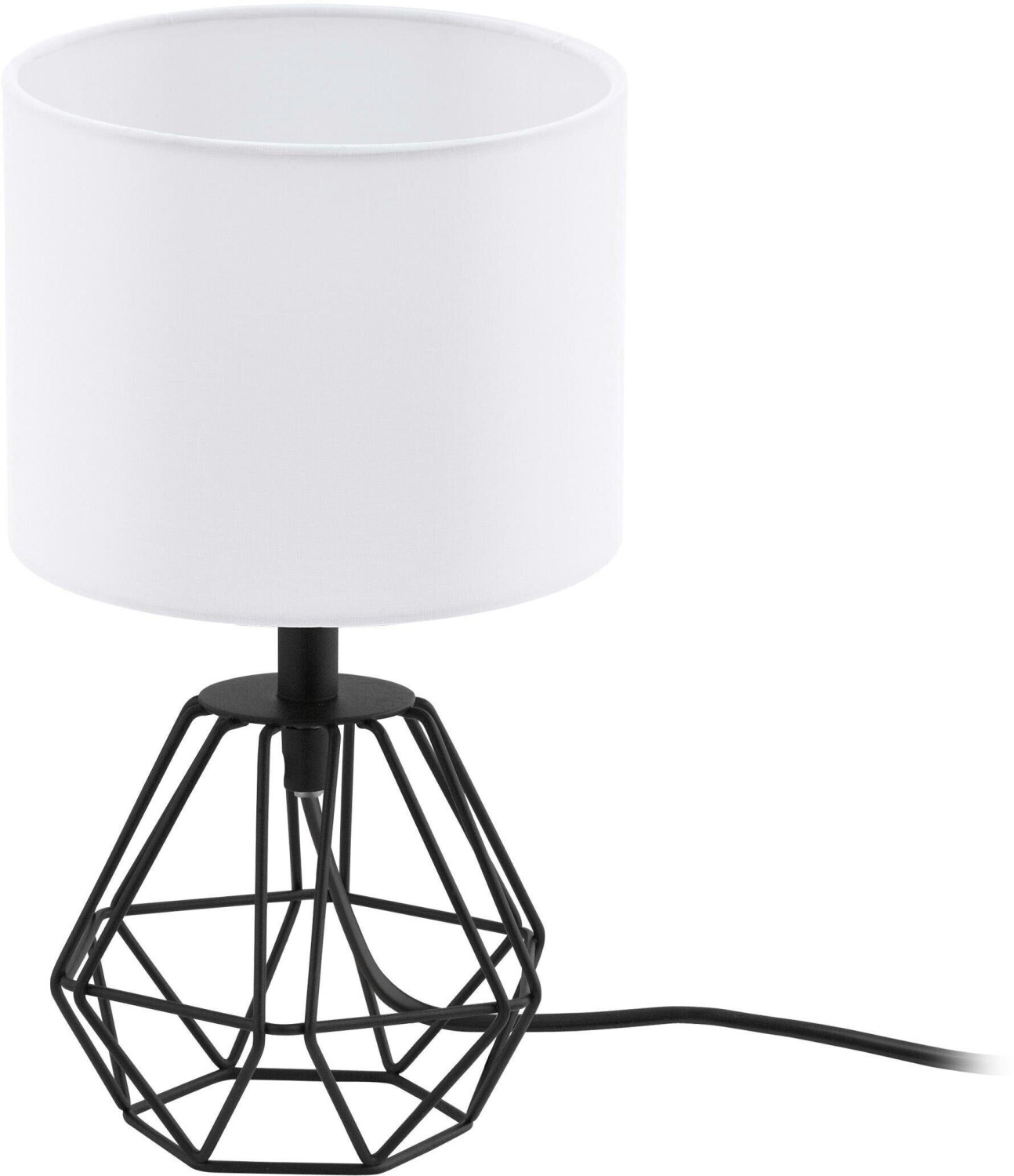 Eglo Black Carlton 2 Metal & Fabric Table Lamp In