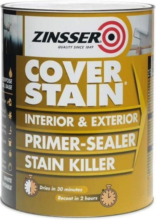 Zinsser Cover Stain Primer & Sealer 500ml Interior | Exterior use. Oil Based - Image 5