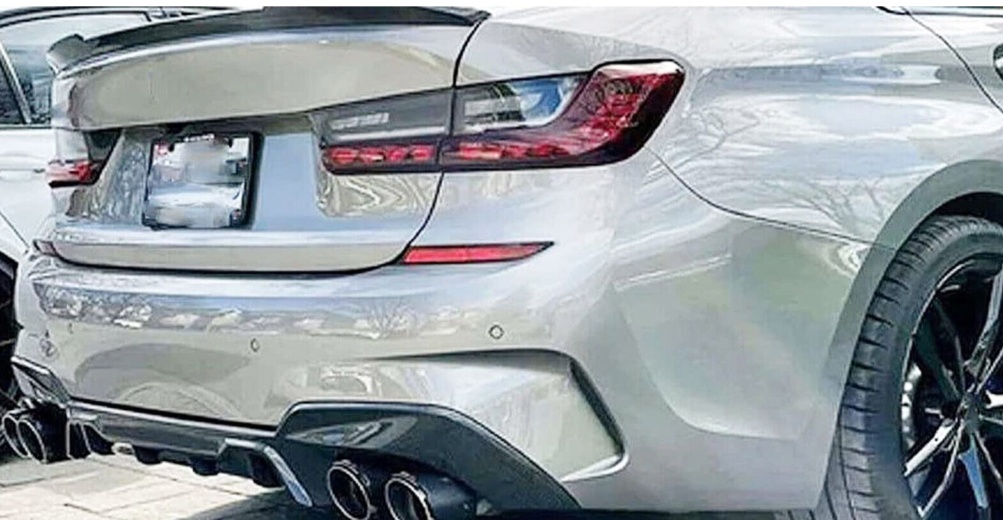 Fits BMW G20 G21 Rear Bumper Diffuser Spoiler Gloss Black - Image 2