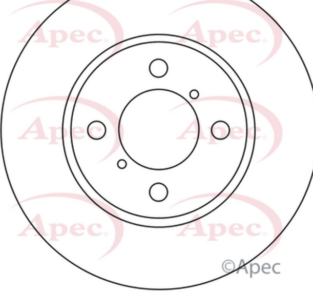 Braking Brake Disc APEC DSK2546 Front Vented Fits Toyota Prius Outer Ø 255mm