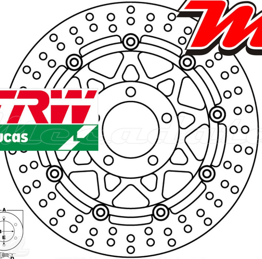 Free Shipping TRW MSW 220 Brake Disc For Motorcycle Parts Accessories