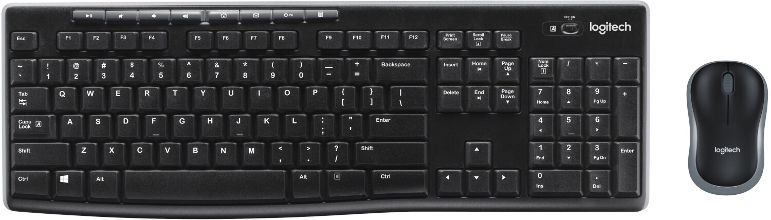 New Logitech Mk270 Rf Wireless Qwerty Pan Nordic Black Size 2.4
