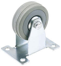Draper Fixed Plate Fixing Rubber Wheeled Castor 100mm