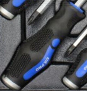 US PRO 8pc Go-Through Screwdriver Set Phillips & Slotted 1605