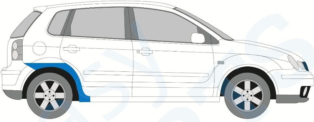 VOLKSWAGEN POLO 9N 5 DOOR 2001-2009 REPAIR PANEL REAR WHEEL ARCH / LEFT LH