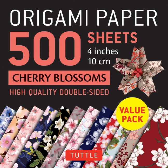 Origami Paper 500 sheets Cherry Blossoms 4"" (10 cm) (Notebook / blank book)