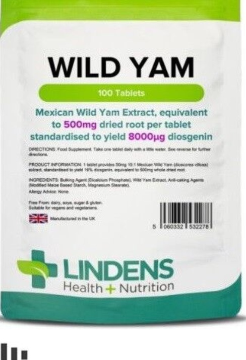 Wild Yam Tablets 500mg 100 Pack Menopause Hormones IBS PMS Cramps Lindens - Image 3