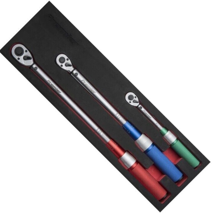 SEALEY-STW900SET 3 piece micrometre torque wrench kit, 1/4in, 3/8in, & 1/2in.