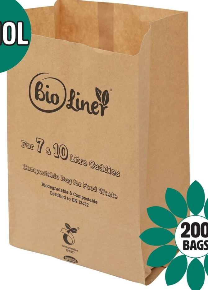 B&Q - 7 & 10L  Paper Compostable Caddy Liners (Medium)200 Bags - Image 2