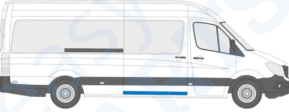 MERCEDES SPRINTER VW CRAFTER 2006- SLIDING DOOR REPAIR PANEL / RIGHT RH