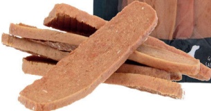 PETS UNLIMITED SALMON FILLET STRIPS 97% MEAT DOG TREAT CHEWS 150G, CASE OF 8