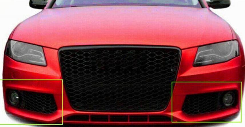 1Pair Honeycomb Mesh Fog Light Lamp Grill Grilles Cover For Audi A4 B8 2009-2012