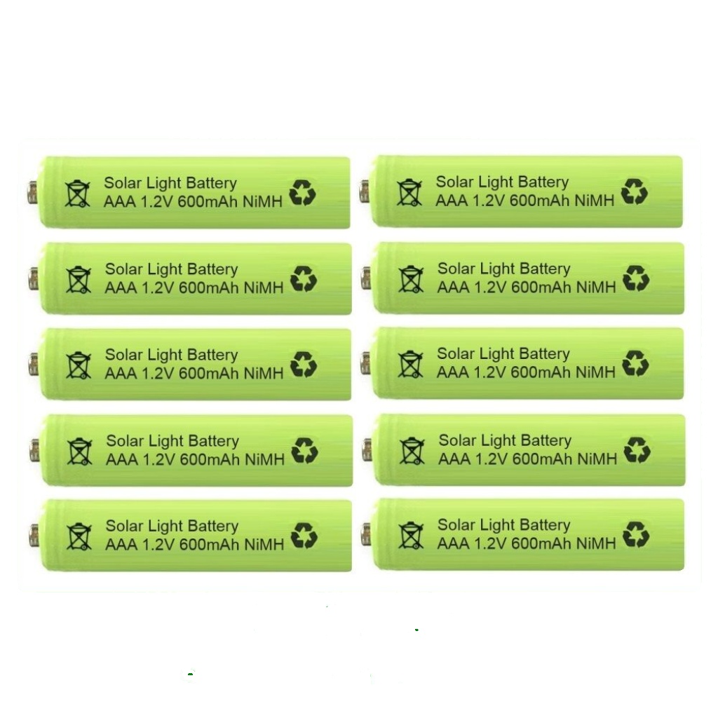 10 x AAA 1.2V 600mAh NiMH Rechargeable Batteries for Garden Solar Lights UK