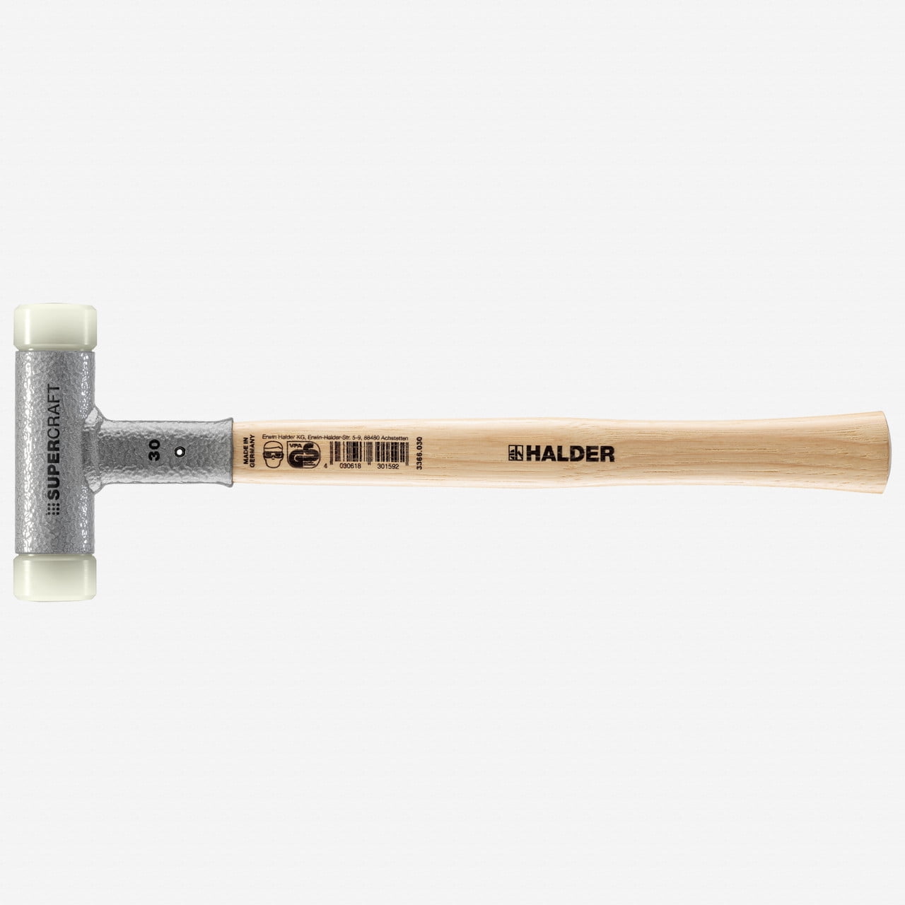 Halder SUPERCRAFT Soft-face Hammer, Ergonomic Handle, Kickback-free