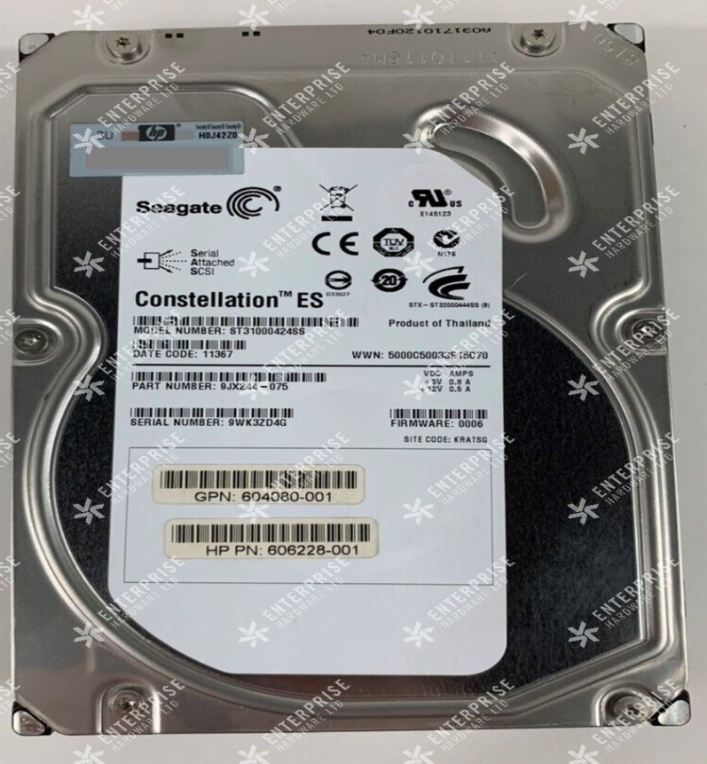 ST31000424SS   Seagate 1TB 7.2k RPM 3.5 in SAS-6Gb/s HDD