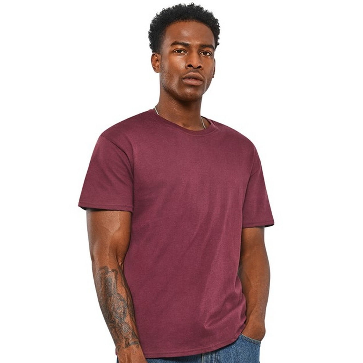 Casual Classics Men's Ringspun Cotton T-Shirt - Maroon - XL
