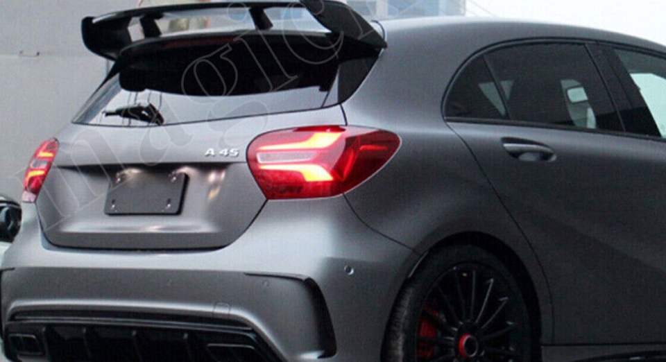 FOR MERCEDES BENZ A CLASS W176 A45 AMG LOOK CARBON LOOK REAR LIP BOOT SPOILER UK