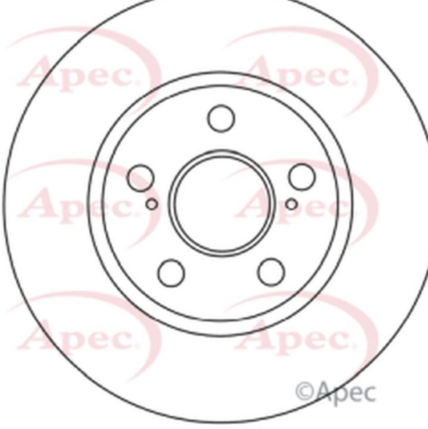 Brake Disc Front Vented Braking 255mm Diameter Fits Toyota Prius APEC DSK2740