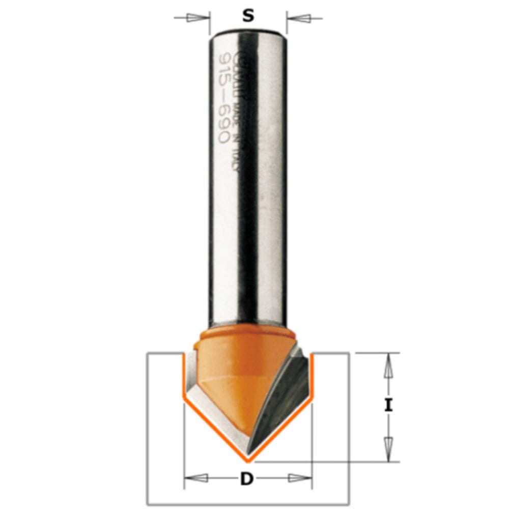 CMT 815.127.11 Grooving Bit, 1/4-Inch Shank, 1/2-Inch Diameter, Carbide-Tipped