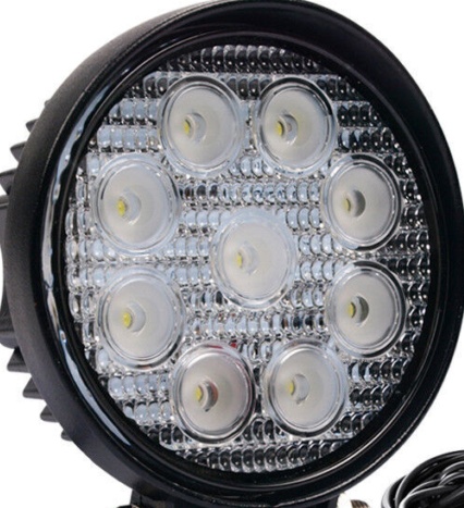 WOWLED 2pcs 27W LED Work Light Lamp Round Offroad Floodlight Truck ATV + Wiring