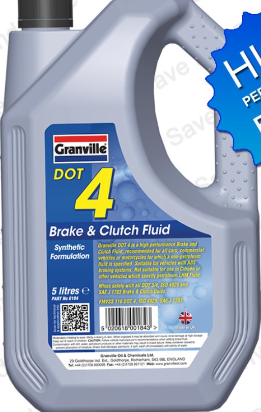 GRANVILLE BRAKE FLUID DOT 4 5L 0184