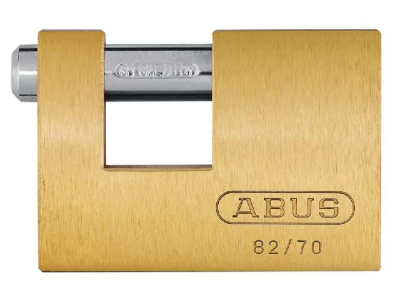 82/70 70mm Monoblock Brass Shutter Padlock Keyed 8514 - ABUS 11577