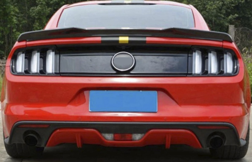 Rear Boot Lip Spoiler Gloss Black Fits Ford Mustang GT Coupe 2015- - Image 3