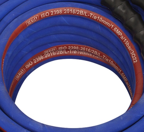 Sealey AH30R-38 Extra-Heavy-Duty Air Hose with 1/4""BSP Unions 30m x 10mm
