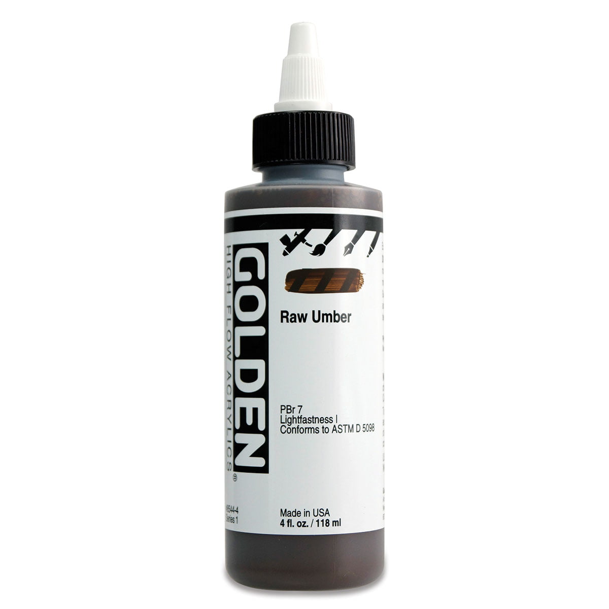 Golden : High Flow : Acrylic Paint : 118ml (4oz) : Raw Umber