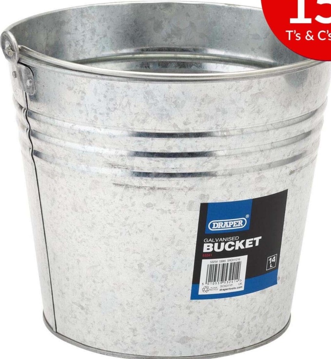 Draper 53241 Galvanised Steel Bucket (12L) - Image 3