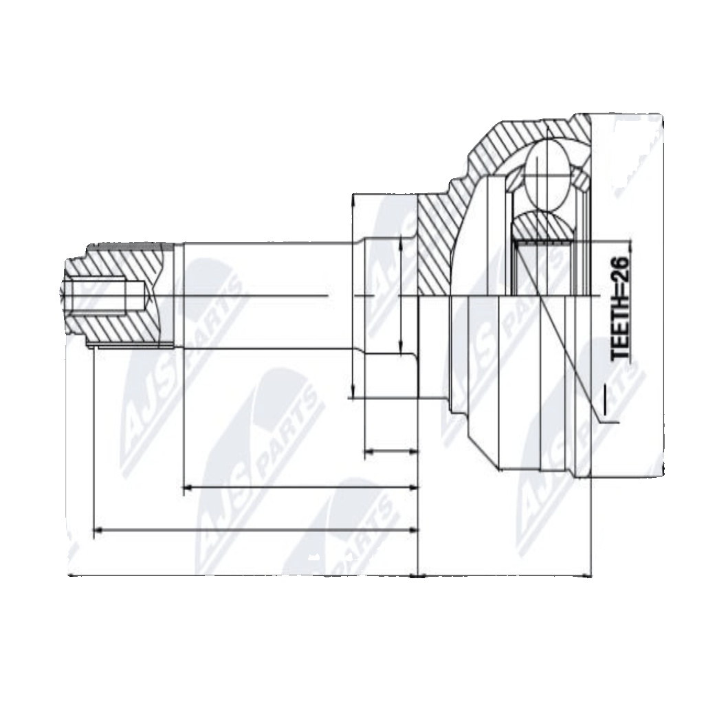 Driveshaft CV joint Front Axle Right NPZ-IS-002 NTY for OPEL ISUZU - Image 5