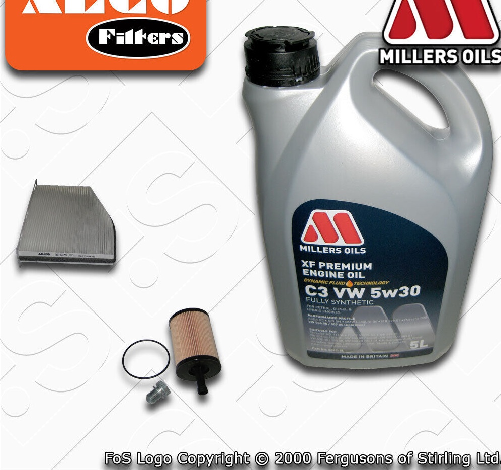 SERVICE KIT for VW PASSAT 3C 1.9 2.0 TDI OIL CABIN FILTERS +XF OIL (2005-2010)