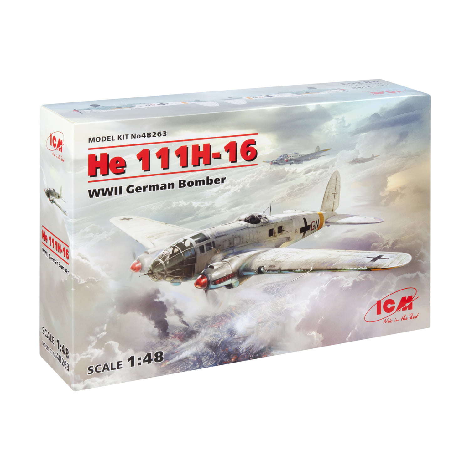 ICM 48263 Heinkel He-111H-16 WWII German Bomber 1:48 Aircraft Model Kit