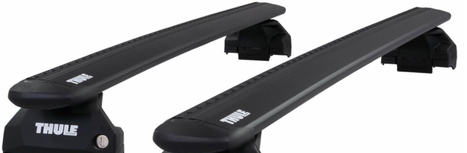 Thule Aluminium WingBar Evo Black Roof Bar Set VW Touareg Mk.3 18-22 Closed Rail