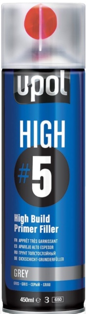 U-Pol HIGH5 1K Ready For Use GREY High Build Paint Primer 450ml Can Upol