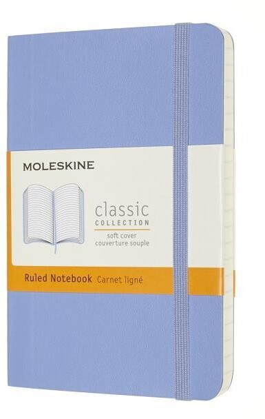Moleskine Classic Notebook, Notebook With Ruled Pages, Soft Cover and Elastic Closure, Hydrangea Blue, Pocket, 9 x 14 cm, 192 Pages - Image 2