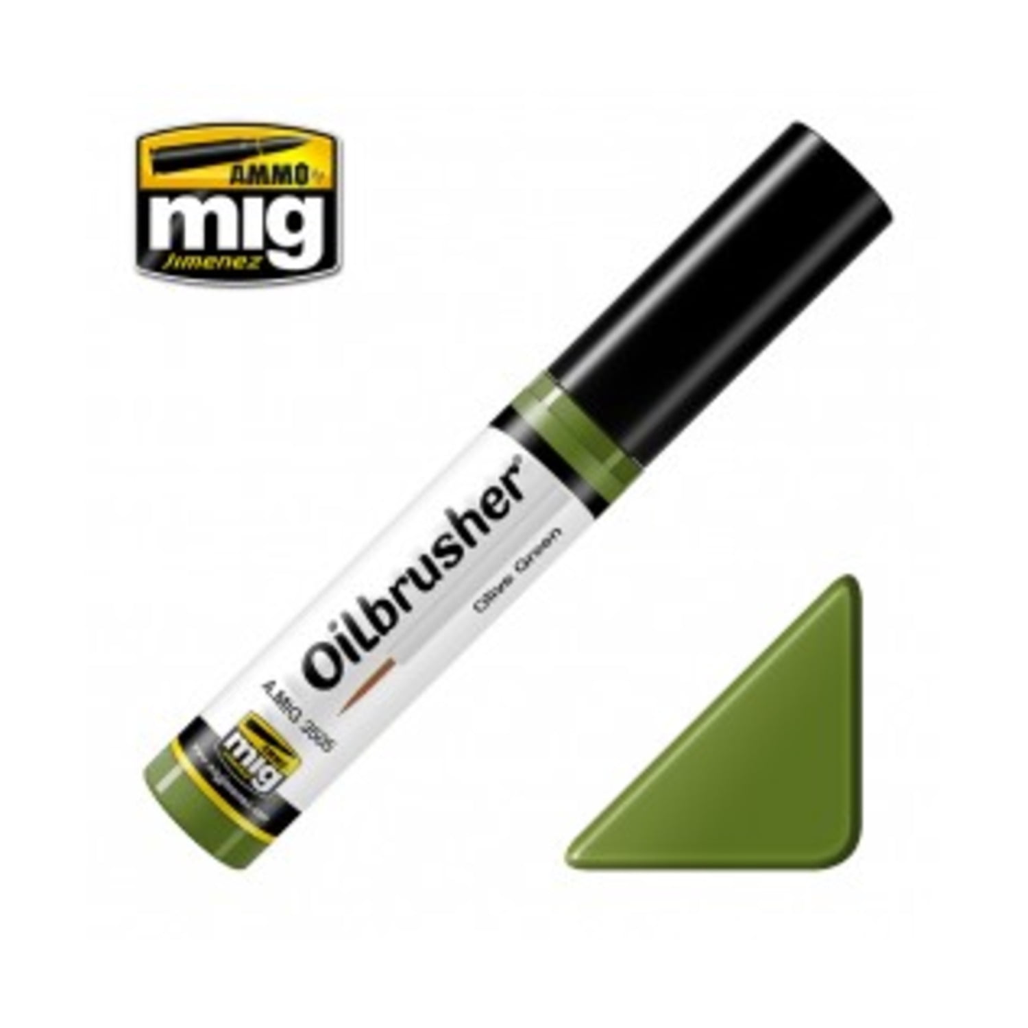 Ammo By Mig Jimenez Olive Green Oilbrusher With Fine Brush Applicator A.MIG-3505